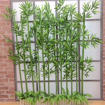 德骊嘉仿真竹子装饰隔断幼儿园4s店展厅装饰品配人工草坪假树橱窗1米