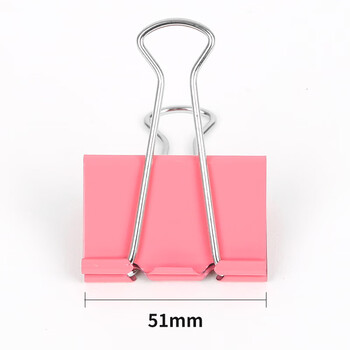 西玛（SIMAA）12只51mm彩色长尾夹票夹 金属燕尾夹票据文件夹办公 文具用品12只/筒19880 