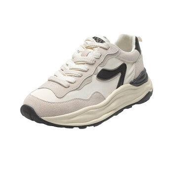 kuhae ck轻奢厚底老爹鞋2022新款春季女透气休闲 黑色 39