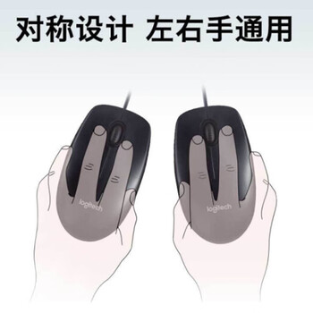 罗技（Logitech） M90鼠标 电脑笔记本家用鼠标办公商务鼠标  USB即插即  左右手通用对称鼠标黑色
