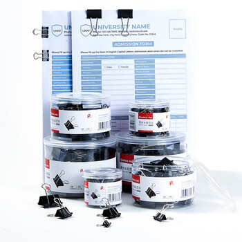 齐心（COMIX）(Comix)长尾夹中号 黑色金属燕尾夹票据夹子4#25mm 48只/筒 办公用品工具B3628