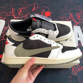 0橄榄绿板鞋男女同款休闲ins耐磨篮球鞋 aj1低帮倒钩灰绿橄榄 36