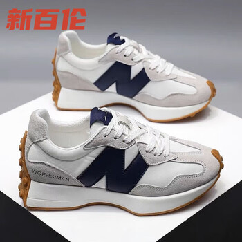 新百伦网红华夫小蛮腰女鞋新款阿甘鞋2023年春秋厚底运动n字老爹鞋