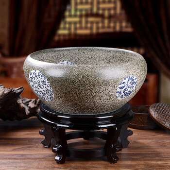 奴-景德镇陶瓷鱼缸乌龟缸睡碗莲荷花盆客厅户外小型水缸古法养鱼家用