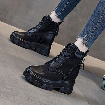 女靴子女内增高马丁靴侧拉链牛皮短靴韩版厚底松糕毛毛靴新款冬季加绒保暖棉靴黑色加绒37 图片价格品牌报价 京东 女靴子女内增高马丁靴侧拉链牛皮短靴韩版厚底松糕毛毛靴新款冬季加绒保暖棉靴黑色加绒37 图片价格品牌报价 京东