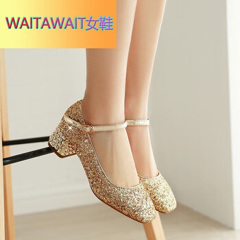 wait await小孩子穿的高跟鞋厚底11岁儿童八岁小女孩走秀钢琴表演出