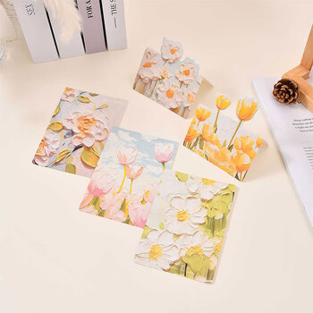 狮洛德 创意油画毕业季贺卡高考祝福贺卡生日花束包装礼物装饰卡片10张