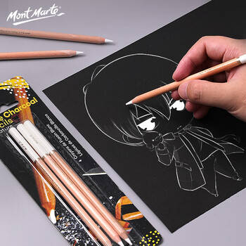 蒙玛特(Mont Marte)素描炭笔白色3支装 美术炭画铅笔绘画速写写生高光笔 美术生专用画画加粗碳笔MPN0041C 速写 马克笔绘画 蒙玛特(Mont Marte)素描炭笔白色3支装 美术炭画铅笔绘画速写写生高光笔 美术生专用画画加粗碳笔MPN0041C 速写 马克笔绘画