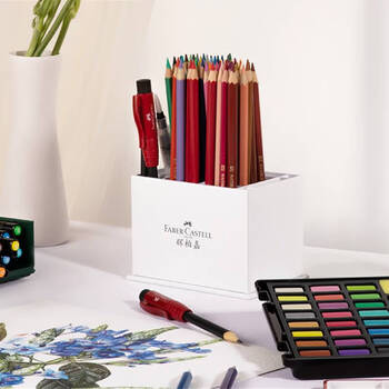 辉柏嘉（Faber-castell）水溶彩色铅笔48色笔筒盒装（配水溶铅笔+自来水笔）美术写生