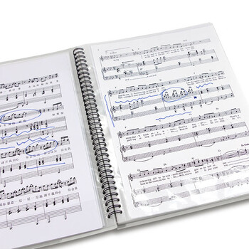 金得利谱夹子乐谱夹可修改钢琴谱夹册a4文件夹曲谱夹不反光学生吉他鼓琴音乐谱夹册 蓝色1个装 CF230