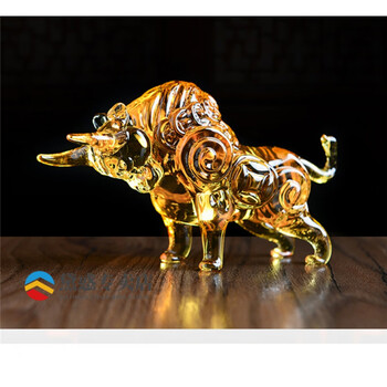 牛气冲天摆件开业大吉摆件黄水晶牛摆件动物摆件牛气冲天牛年吉祥家居