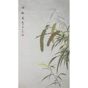 活画创始人  吴增《颂秋图》夜现财神r299