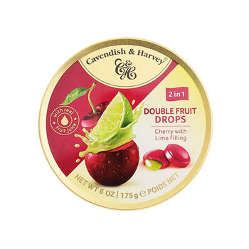 嘉云糖水果硬糖果铁盒喜糖200g多种口味可选 青柠檬夹心樱桃味175g