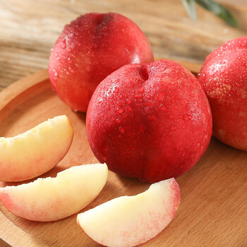 北京平谷白油桃新鲜水果红皮桃子顺丰快递白油桃5斤礼盒装