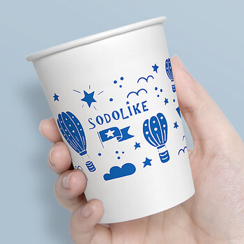Sodolike 尚岛  一次性纸杯整箱装 1000只 8盎司 加厚 办公商务家用