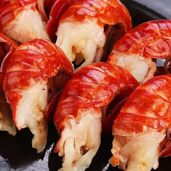施佳嗒鲜活速冻无冰衣特大龙虾尾批发虾尾真空包装无冰衣大号3斤装