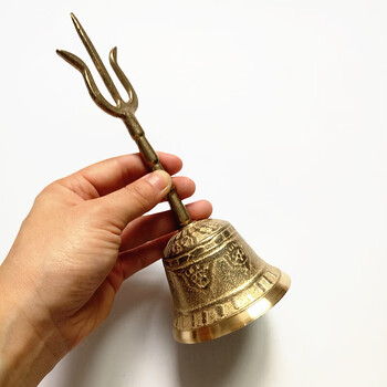 三清铃道教用品道家用品三清铃三叉铃铜铃道士铃铛铜铃铛手摇铃