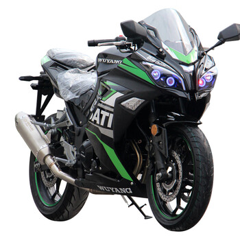 款摩托车跑车400cc双缸水冷电喷公路赛重型机车小忍者整车可上牌 黑色