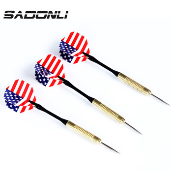 新动力飞镖针健身器材金属针硬式飞镖3支装塑料镖杆XD-101 镖叶图案随机