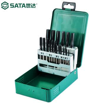 世达（SATA）21件套高速钢粗牙丝锥组套 碳素钢合金钢螺纹加工攻丝套装50453