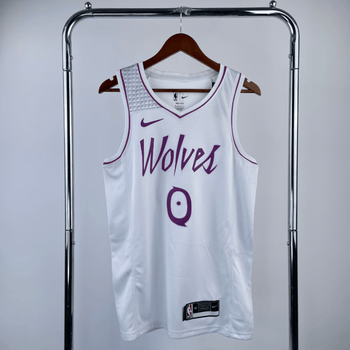 景霸nba球衣森林狼队白粉色1号爱德华兹25号罗斯0号拉塞尔0号拉塞尔xl