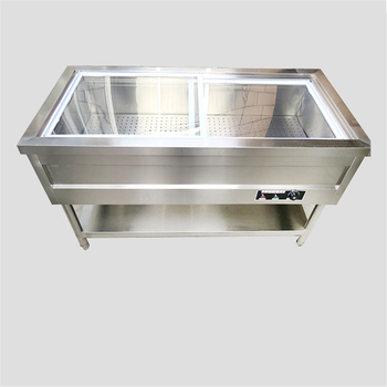 不锈钢商用电热保温售饭台浏阳蒸菜台馒头保温台包子保温柜售菜台美示