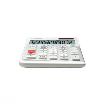 卡西欧（CASIO）3度人体工学计算器JE-12E台式 办公计算器人体工学阶梯按键