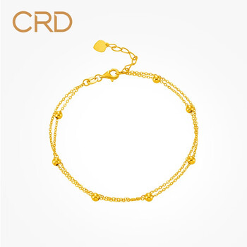 crd克徕帝黄金双层手链小圆珠手链黄金双层手链