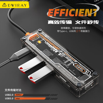 USB-C转换器Type-c扩展坞适用苹果电脑MacBook pro14新air13 M2转接头USB笔记本hdmi转接口PD快充 透视六合一
