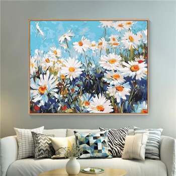 数字油画中国风沙发后背墙壁画diy数字油彩画水彩油画填色手工丙烯