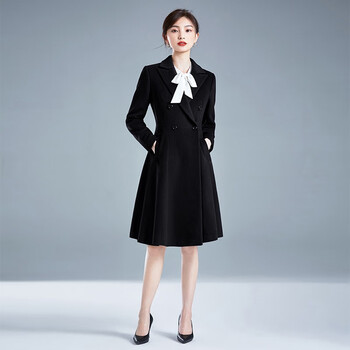 高端东航空姐制服毛呢大衣女工作服长款职业装呢子外套接待工装冬