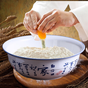陶玲珑老式手工陶瓷发面盆加厚加和面揉面盆家用洗菜盆不粘省力厨房