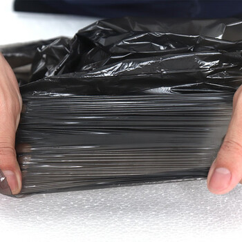 利得平口垃圾袋黑色50*60cm100只双面1.6丝家用办公大号塑料袋