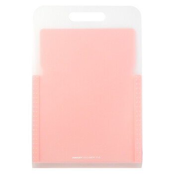 金得利 5格A4竖式手提风琴包大容量竖款文件夹学生试卷资料收纳包文件袋透明多层分类文件包 粉色 DC7105