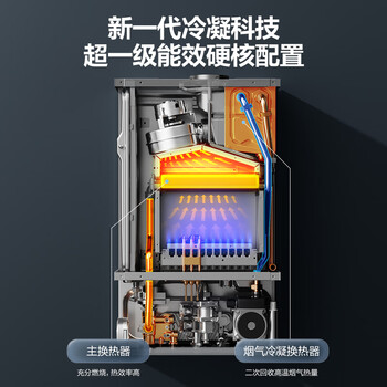 美的（Midea）无极双变频一级能效低噪冷凝燃气壁挂炉天然气采暖地暖锅炉热水器免辅材费LL1PBD28-R53