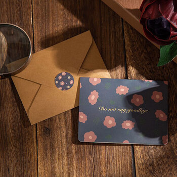 狮洛德 母亲节复古贺卡6张表白生日祝福卡毕业礼物装饰卡邀请留言卡片礼物装饰碎花系列带信封