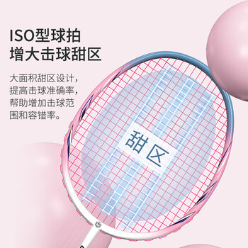 京东京造 超轻6U全碳素羽毛球拍单拍 训练速度型 粉蓝R300S 京东京造 超轻6U全碳素羽毛球拍单拍 训练速度型 粉蓝R300S