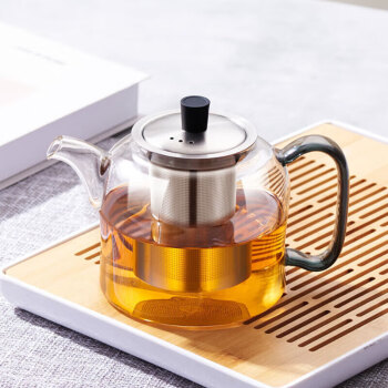 绿珠lvzhu 茶壶玻璃茶具1000ml 大容量过滤煮茶器办公养生泡茶壶 家用加厚耐热玻璃壶 G393