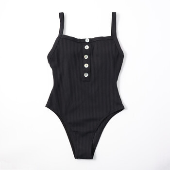 美女泳装 欧美女士连体泳衣性感高叉成人泳装条纹显瘦游泳大码原单