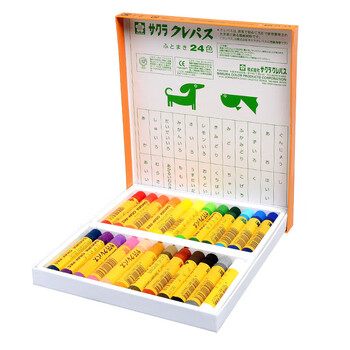 樱花(SAKURA)油画棒蜡笔 粗支款24色套装 儿童安全绘画画笔美术彩绘工具软性油性粉彩棒玩具礼物美术写生 樱花(SAKURA)油画棒蜡笔 粗支款24色套装 儿童安全绘画画笔美术彩绘工具软性油性粉彩棒玩具礼物美术写生