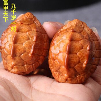 核桃>甘夏>甘夏文玩橄榄核富甲天下手把件雕刻巴西进口大核手球一对男