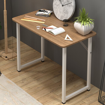 木以成居 电脑桌 简易家用办公小桌子台式钢木简约学习书桌 原野橡木LY-1046