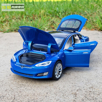 卡佰索132特斯拉models轿车合金汽车模型仿真金属跑车摆件声光回力