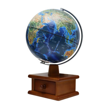 FUNGLOBE朋宸地球仪20cm海沟款小号学生用珠宝收纳盒3D立体浮雕智能AR益智启蒙家居摆件卧室书房台灯中英文