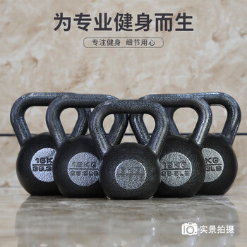 PROIRON普力艾 铸铁壶铃男士提壶哑铃壶健身壶铃深蹲练臀器械壶铃球 12KG