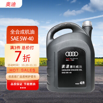奥迪（AUDI）原厂原装机油/润滑油 汽车保养全合成汽机油 SAE 5W-40 4L装