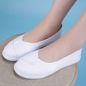 护士鞋白色平底美容师工作鞋2020布鞋女小白鞋子zw白色39