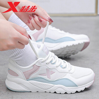 特步女鞋运动鞋女春夏季网鞋2022新款女士网面透气跑步鞋轻便缓震软底