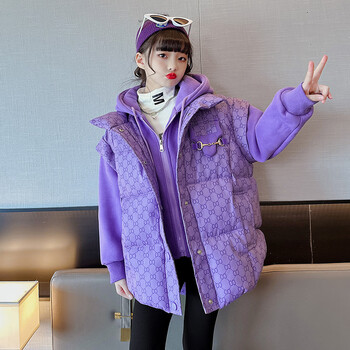 大童女装秋冬装新款时尚女童棉衣洋气10岁中大童加厚短款棉服休闲儿童