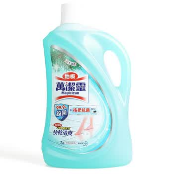 花王（KAO）万洁灵地板清洁剂 (松木清香)3L 浓缩除菌除垢木地砖清洁液瓷砖